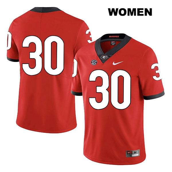 Georgia Bulldogs Women's Tae Crowder #30 NCAA No Name Legend Authentic Red Nike Stitched College Football Jersey LLC8456SD